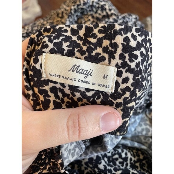 Anthropologie Maaji Woven Modal Animal Print Flowy Palazzo Pants size Medium - Picture 9 of 12